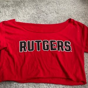 Rutgers tailgating cropped tee